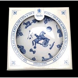VTG Spode Edwardian Child Collection Cereal Bowl White/Blue England Original Box